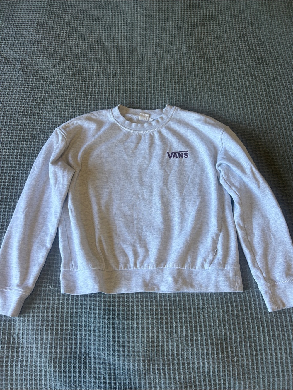 Vans Light Gray Crewneck with Purple Logo